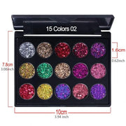 evpct 15 Color Shimmer Glitter Sparkle Glittery Eyeshadow