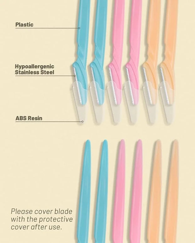 Eyebrow Razor for Women, 12 Pcs Dermaplaning Tool for Face Professional, Face Razor for Women Facial Hair Remover - Produc...