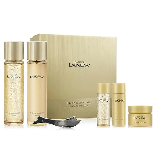 ISA KNOX Royal Golden Skin care Gift Set (11.4fl oz) - Korean Luxury Skin Care for Rejuvenation and Youthful skin. Royal P...