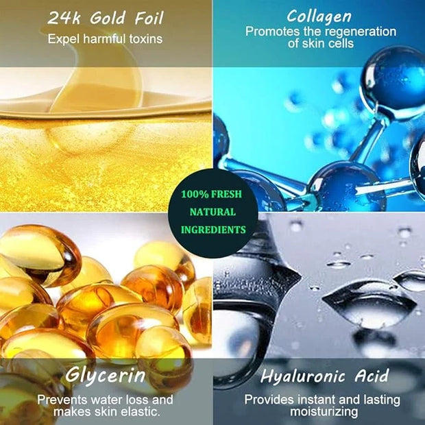 Under Eye Patches, 24K Gold Eye Mask, 60PCS Under Eye Mask, Collagen Gel Pads Patch Treatments for Lighten Wrinkles Puffy ...