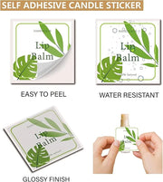 CRASPIRE Lip Balm Labels 80pcs Homemade Container（Leaves-Green）