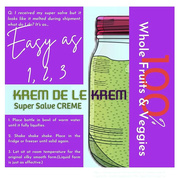 Face & Body Moisturizer for Women & Men, Dry Skin, Hands, Hair, Eye Salve, Bum, All in One | Krem De Le Krem | Made of Oli...