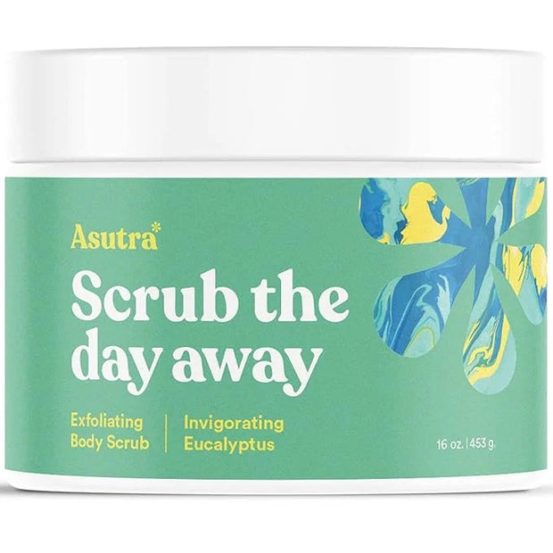 ASUTRA Dead Sea Salt Essential Oil Body Scrub Exfoliator (Invigorating Eucalyptus), 16 oz - Ultra Hydrating, Gentle, & Moi...