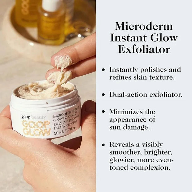 goop Beauty Microderm Face Exfoliator | At-Home Microdermabrasion with Glycolic Acid & Exfoliating Minerals | Smooths Skin...