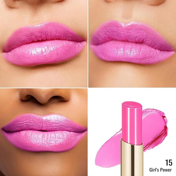 Oulac Moisturizing Shine Pink Lipstick for Women - 2 in 1 Glossy Bright Pink Tinted Lip Balm, Hydrating Winter Lipstick fo...