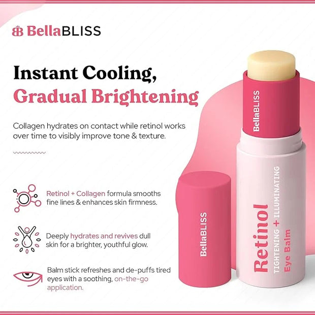 BellaBLISS Retinol Eye Balm – Hydrating Under Eye Cream for Wrinkles, Dark Circles & Puffiness – Lightweight Anti-Aging Fo...