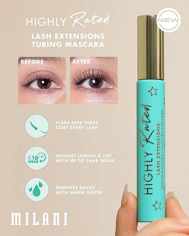 Milani Tubing Mascara, Highly Rated Lash Extensions Tubing Mascara Black for Added Length and Lift, Shea Butter to Nourish...