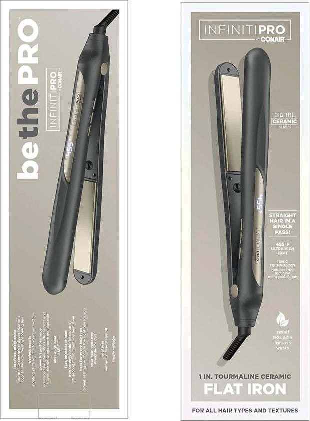 INFINITIPRO by CONAIR Tourmaline Ceramic Flat Iron, 1-inch Digital Flat Iron - Product Image