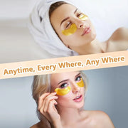Jeffbaubl 50 Pairs 24K Gold Eye Mask,Under Eye Patches for Dark Circles and Puffiness,Eye Patches Gel Crystal Collagen Eye...