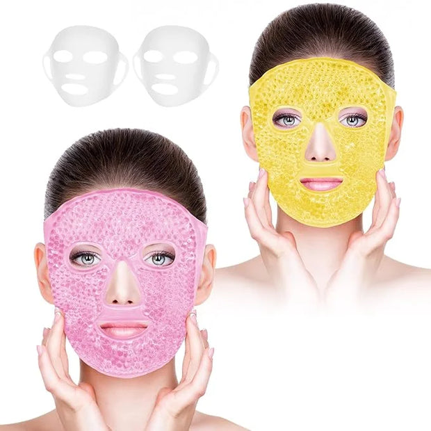 Bundle of CONBELLA Cold Face Eye Masks Ice Face Mask Hot Cold Compress and Ice Face Mask and 2PCS Silicone Face Mask Cover...