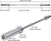 4ft Barbell Weight Bar Solid Steel Straight Weightlifting 2 Collars - Product Image
