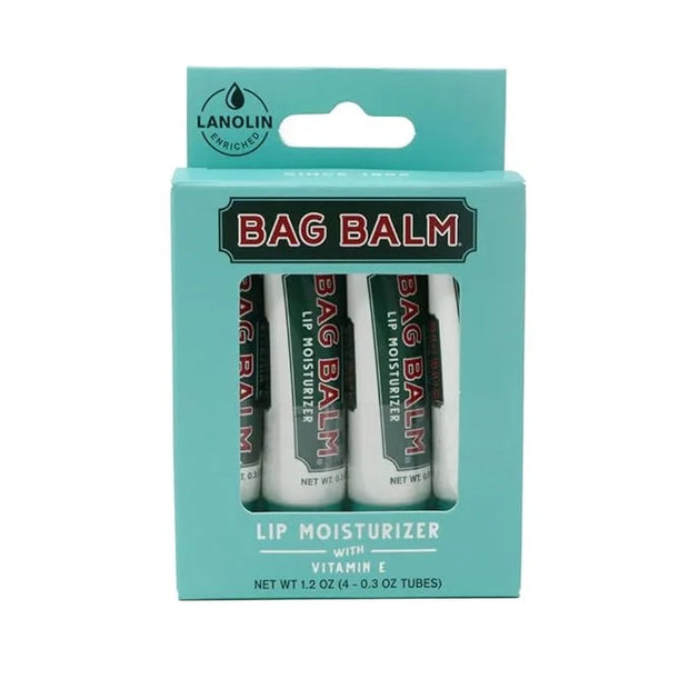 Vermont's Original Bag Balm Fragrance Free Lip Balm with Vitamin E | Pack of 4 0.3oz Tubes - Product Image