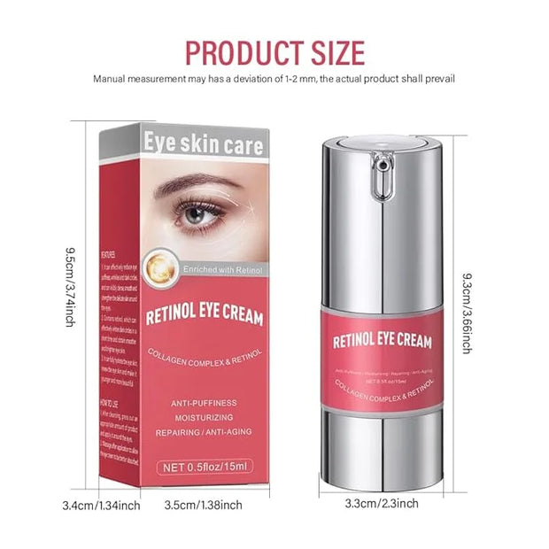Retinol Eye Cream for Dark Circles and Puffiness, Anti Aging Under Eye Cream Reduce Wrinkles Fine Lines, with Collagen and...