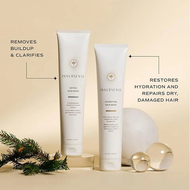 INNERSENSE Organic Beauty - Hair Revival Duo Holiday Set | Detox Hair Mask, Hydrate Hair Mask | Non-Toxic, Cruelty-Free, C...
