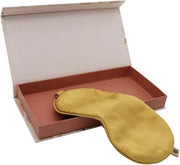 Premium Handcrafted 25 Momme Mulberry Silk Eye Mask for Sleeping (Golden Honey) - Product Image