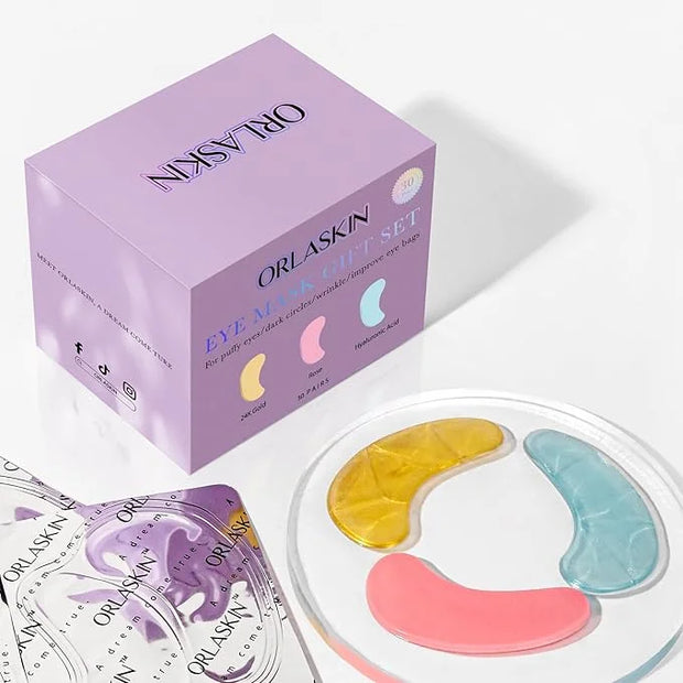 Eye Patches Under Eye Mask Skincare Hyaluronic Acid Under Eye Patches for Teen Girls Puffy Eyes and Dark Circles 24k Gold,...