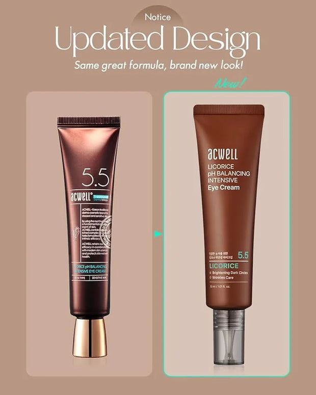 ACWELL Licorice pH Balancing Intensive Anti-Wrinkle Eye Cream 1.01 fl.oz. -For Dark Circles and Puffiness with Peptides an...