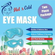 USA Merchant - 2PCs Cold & Hot Eye Therapy Mask, Cooling Eye Mask for Dry Eyes, Headaches, Eye Stress, Dark Cicles, Reusab...