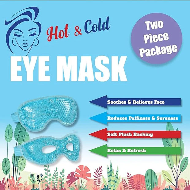USA Merchant - 2PCs Cold & Hot Eye Therapy Mask, Cooling Eye Mask for Dry Eyes, Headaches, Eye Stress, Dark Cicles, Reusab...