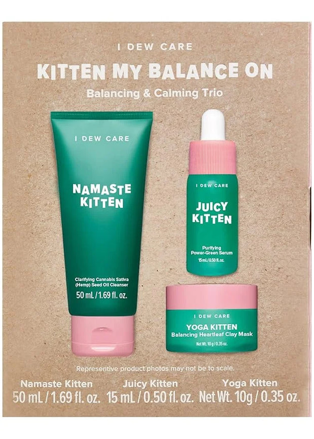 I DEW CARE Emergency Skin Care Kit - Ready Aim Clear + Skin Care Set - Kitten My Balance On | Travel Size Trio Bundle - Pr...