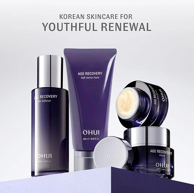 OHUI Age Recovery Eye Cream | Korean Skin Care | Moisturizing Eye Treatment with Collagen & Peptides | Visibly improves Fi...