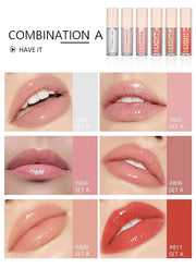 MAEPEOR Moisturizing Lipgloss Set 6PCS Smooth Hydrating Lip Gloss Neutral Nude Nourishing Glossy Lipgloss for Women and Gi...