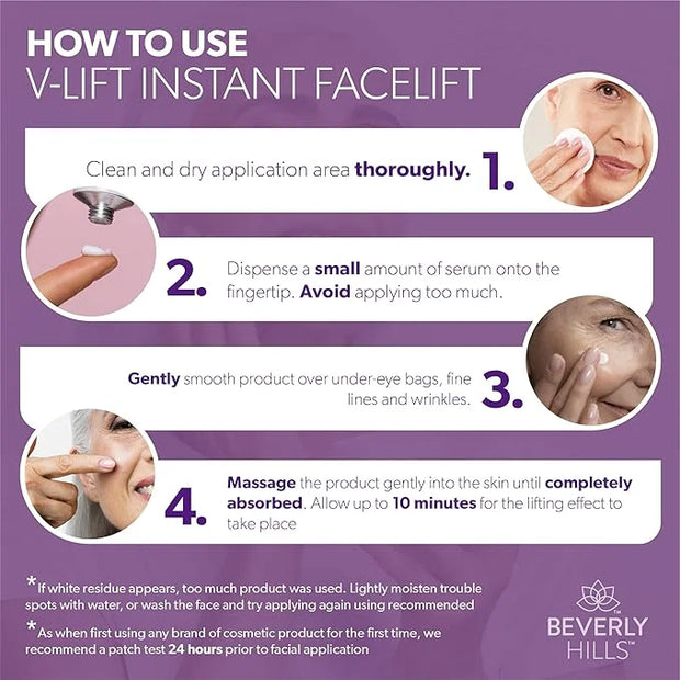 Beverly Hills V-Lift Instant Eye Lift and Eye Tuck Bee Venom Serum for Puffy Eyes, Dark Circles, Wrinkles, and Under Eye B...