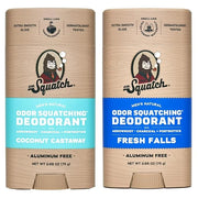 Dr. Squatch Natural Deodorant for Men - Odor-Squatching Aluminum Free - Coconut Castaway & Fresh Falls (2.65 oz, 2-Pack) -...