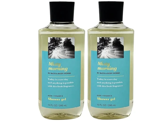 Misty Morning Aloe + Vitamin E Shower Gel Duo Gift Set - Full Size - Product Image