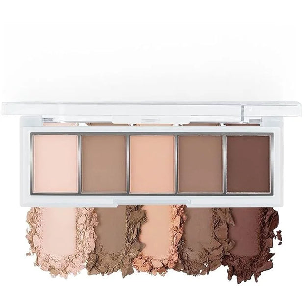 evpct 5Colors Matte Nude Eye Shadow Palette Makeup for Older Women, Nude Pink Brown Cocoa Neutral Matte Smokey Cream Mini ...