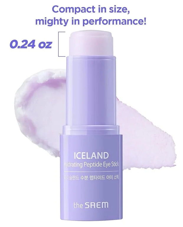 THESAEM Iceland Hydrating Peptide Eye Stick 0.24oz - Elasticity, Cooling, Moisturizing Eye Balm for Loose Skin – Under Eye...