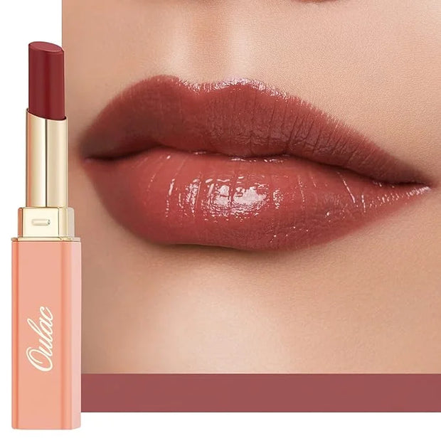 Oulac Moisturizing Shine Red Lipstick for Women, 2 in 1 Tinted Lip Balm for Winter, Hydrated Juicy and Glossy Lip Color fo...