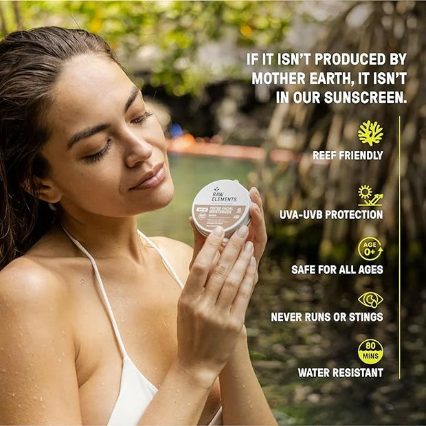Raw Element Ultra-Moisturizing Tinted Face Cream, Non Toxic Mineral Face Sunscreen, Daily Tinted Moisturizer, Non-Nano Zin...