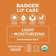 Badger Unscented Classic Lip Balm, 100% Organic Lip Balm for Sensitive Lips, Long Lasting Lip Moisturizer w/Light Silky Te...