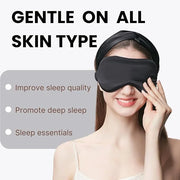 Silk Satin Sleeping Eye Mask, Black Sleep Eye Mask Night Blindfold for Women and Men, Soft Breathable Blackout Eyeshade Ey...