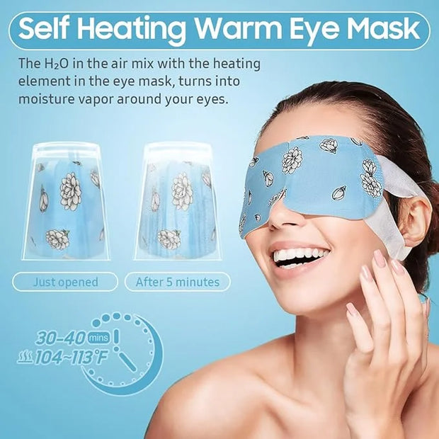 30Packs Steam Eye Mask, Heated Eye Mask Warm Compress for Eyes, Self Heating Warm Eye Masks Disposable Steam Mask for Home...