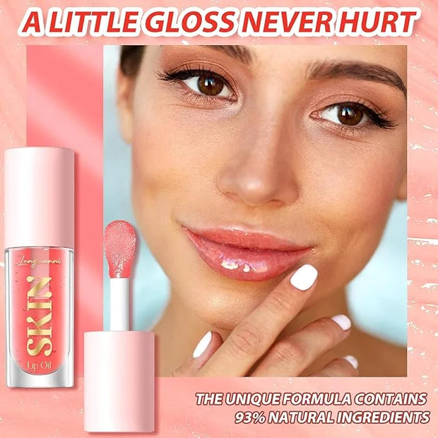 2Pack Non-sticky Lip Oil, Moisturizing Glossy/Shiny Lip Gloss Oil PlumpingTint, Hydrating Lip Gloss Lip Balm, Long Lasting...