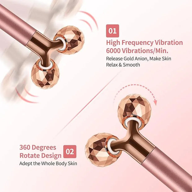 2-in-1 Face Massager Roller Electric Face Roller, 3D Roller and Crescent-Shape Face Massager Kit for Face Skin Care Tools ...