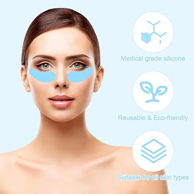 Reusable Eye Patch, Silicone Reusable Eye Gel Pads Eye Wrinkle Patches Under Eye Mask, Plump Fine Lines & Wrinkles with Me...