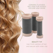 INFINITIPRO BY CONAIR Ceramic Flocked - Hot Rollers for Long, Medium, and All Hair - Hair Curler - Hair Roller Clips Inclu...