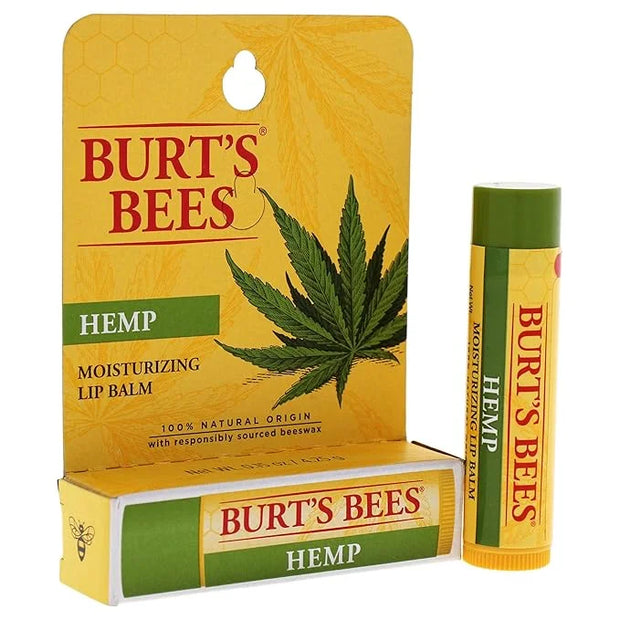 Burts Bees 100% Natural Origin Moisturizing Lip Balm, Hemp with Beeswax, 0.15 Oz - Product Image
