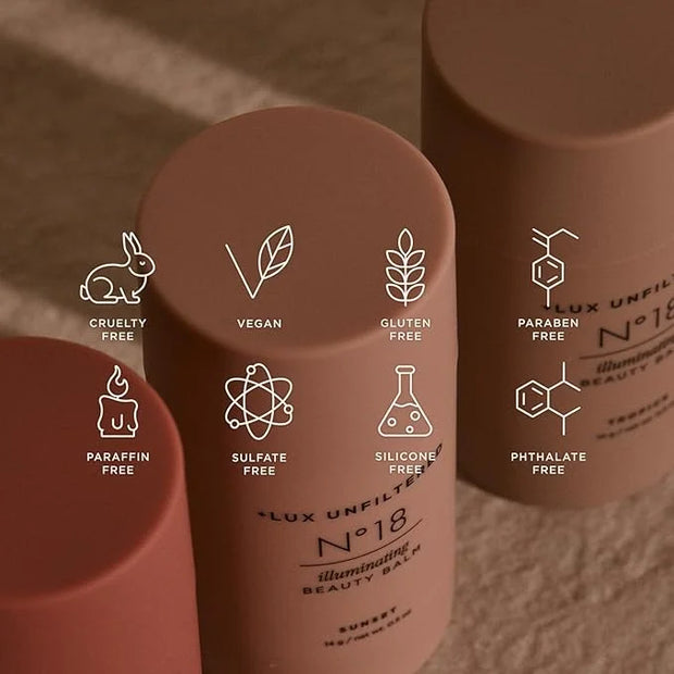 '+ Lux Unfiltered N°18 Illuminating Beauty Balm - Cream Blush Stick with Mango Butter - Buildable and Blendable Shimmer Bl...
