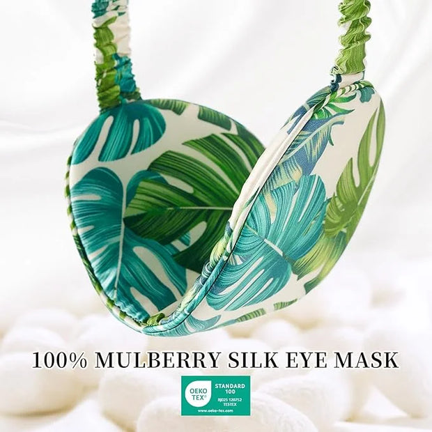 THXSILK Sleep Mask 100% 19 Momme Pure Mulberry Silk Super Smooth Cooling Decorative Sleep Eye Mask Blackout Eye Cover with...