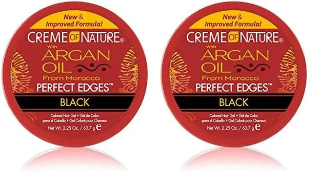 Creme of Nature with Argan Oil From Morocco Perfect Edges Hair Gel, 24 Hour Hold with Moisture and Exotic Shine, Black, 2....