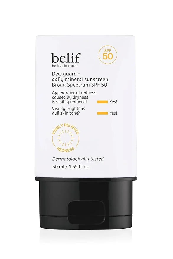 belif Dew Guard - Daily Mineral sun SPF 50 Hydrating Niacinamide Sunscreen (1.69 fl. oz) - Daily Broad Spectrum, Reduces R...