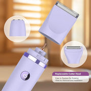 3-in-1 Electric Razor IPX7 Waterproof Bikini Trimmer Wet & Dry Use Painless Personal Trimmer Groomer for Ladies Face Body ...
