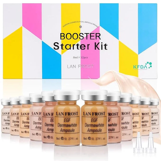 BB Facial Glow Serum Starter Kit Hyaluronic Acid Essence Foundation Skin Care Kit 0.27oz 12 Vials, Combined With Niacinami...