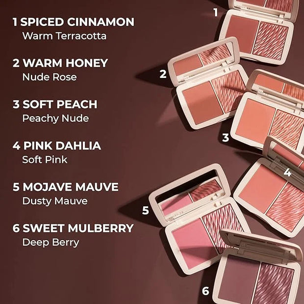 COVER FX Monochromatic Powder Blush Duo - Pink Dahlia: Soft Pink - Matte + Shimmer Finish - Create Custom, High Impact Col...