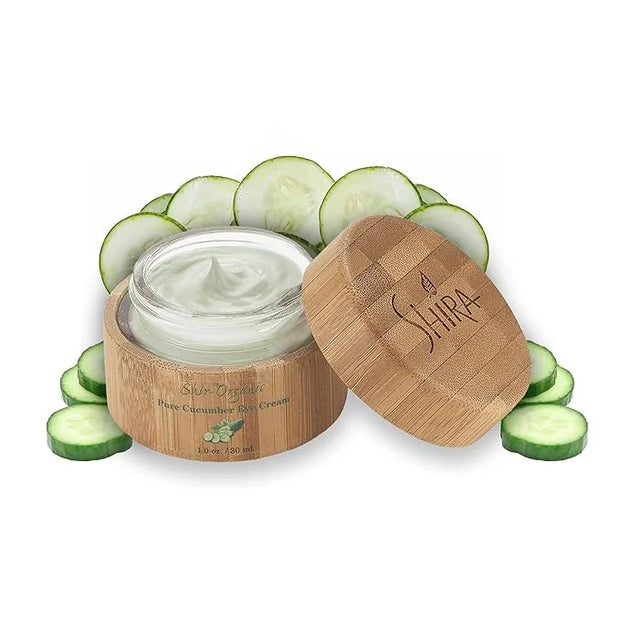 Shir-Organic Pure Cucumber Eye Cream For Dark Circles Eye Puffiness Wrinkles Instant Hydration Anti Aging Eye Cream for Al...