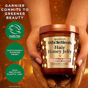 Garnier Whole Blends Hair Honey Jelly for Defining Waves and Curls, Hair Gel for Up to 100HRs Curl Definition, Frizz Contr...
